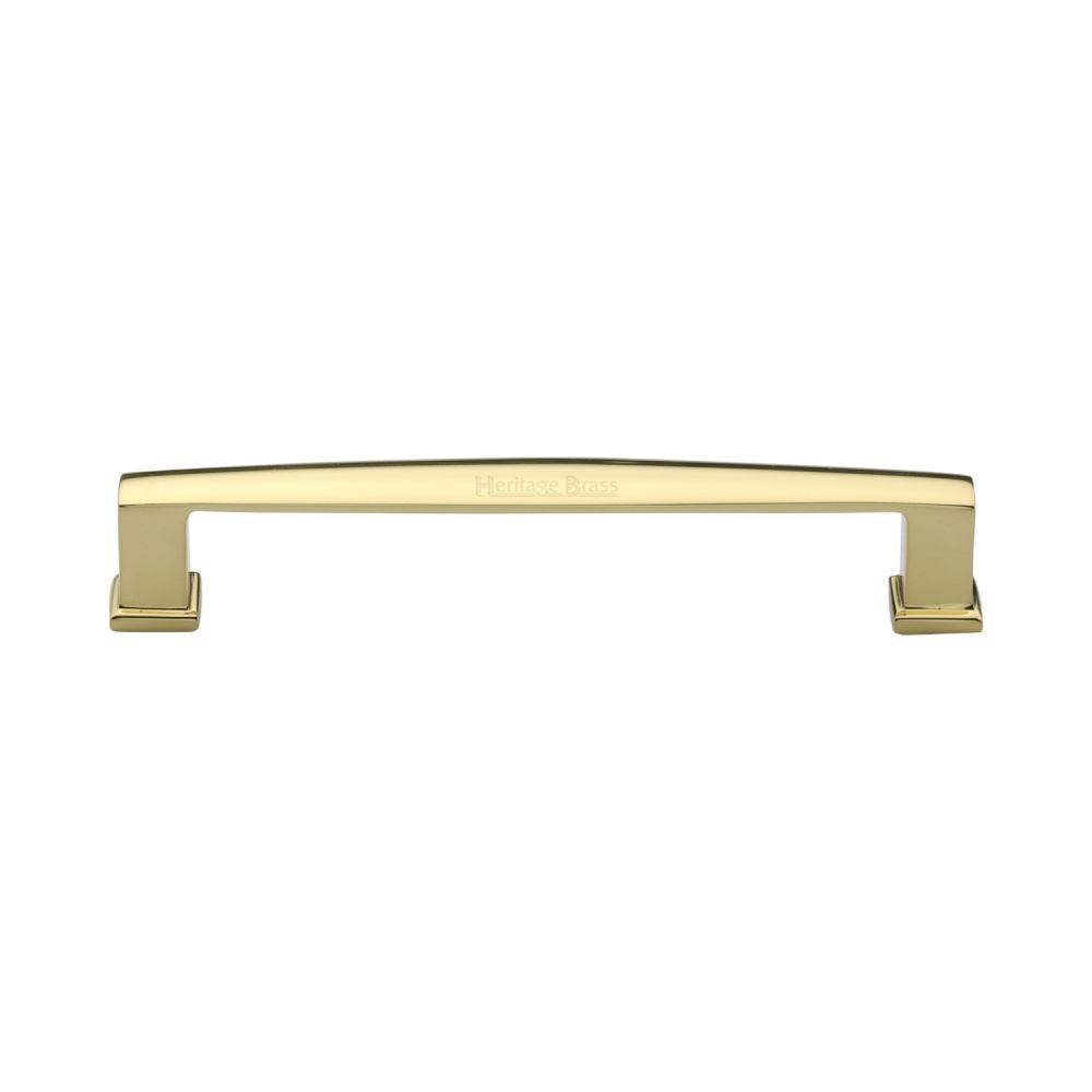 This is an image of a Heritage Brass - Cabinet Pull Vintage Design 152mm CTC Polished Brass Finish, c4384-152-pb that is available to order from T.H Wiggans Ironmongery in Kendal.