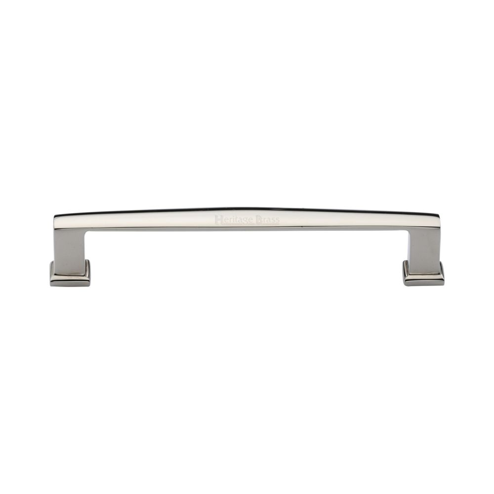 This is an image of a Heritage Brass - Cabinet Pull Vintage Design 152mm CTC Polished Nickel Finish, c4384-152-pnf that is available to order from T.H Wiggans Ironmongery in Kendal.