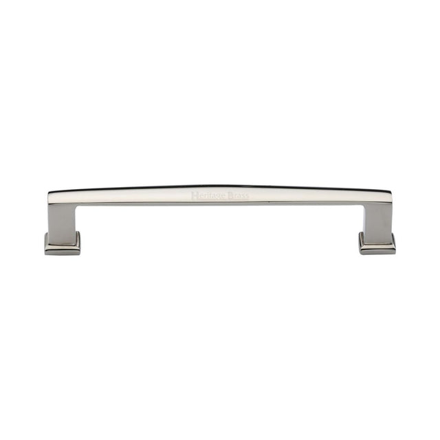 This is an image of a Heritage Brass - Cabinet Pull Vintage Design 152mm CTC Polished Nickel Finish, c4384-152-pnf that is available to order from T.H Wiggans Ironmongery in Kendal.
