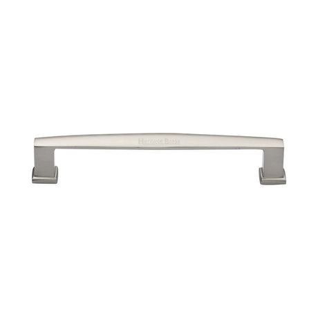 This is an image of a Heritage Brass - Cabinet Pull Vintage Design 152mm CTC Satin Nickel Finish, c4384-152-sn that is available to order from T.H Wiggans Ironmongery in Kendal.