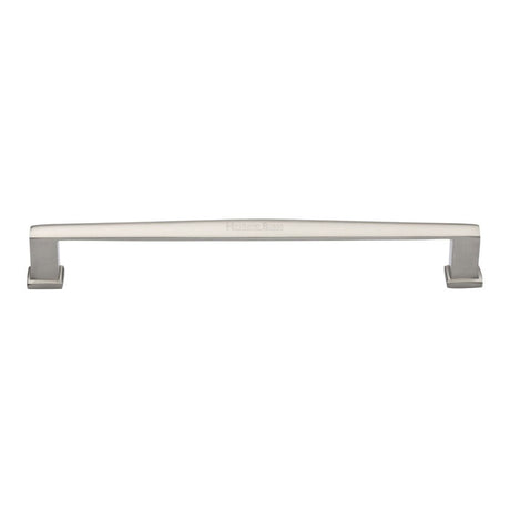 This is an image of a Heritage Brass - Cabinet Pull Vintage Design 203mm CTC Satin Nickel Finish, c4384-203-sn that is available to order from T.H Wiggans Ironmongery in Kendal.