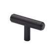 This is an image of a Heritage Brass - Cabinet Knob Knurled T-Bar Design 45mm Matt Bronze Finish, c4415-mb that is available to order from T.H Wiggans Ironmongery in Kendal.
