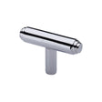 This is an image of a Heritage Brass - Cabinet Knob Stepped T-Bar Design 45mm Polished Chrome Finish, c4445-pc that is available to order from T.H Wiggans Ironmongery in Kendal.