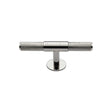 This is an image of a Heritage Brass - Cabinet Knob Knurled Fountain Design 90mm Polished Nickel Finish, c4463-90-pnf that is available to order from T.H Wiggans Ironmongery in Kendal.