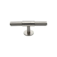 This is an image of a Heritage Brass - Cabinet Knob Knurled Fountain Design 90mm Satin Nickel Finish, c4463-90-sn that is available to order from T.H Wiggans Ironmongery in Kendal.