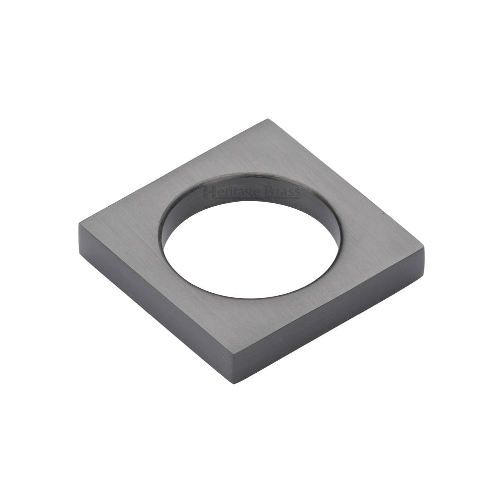 This is an image of a Heritage Brass - Cabinet Knob Square Ring Design 40mm Matt Bronze Finish, c4465-mb that is available to order from T.H Wiggans Ironmongery in Kendal.