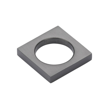 This is an image of a Heritage Brass - Cabinet Knob Square Ring Design 40mm Matt Bronze Finish, c4465-mb that is available to order from T.H Wiggans Ironmongery in Kendal.