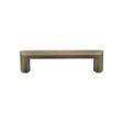 This is an image of a Heritage Brass - Cabinet Pull Hex Profile Design 102mm CTC Antique Brass Finish, c4473-102-at that is available to order from T.H Wiggans Ironmongery in Kendal.