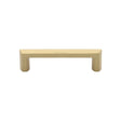 This is an image of a Heritage Brass - Cabinet Pull Hex Profile Design 102mm CTC Satin Brass Finish, c4473-102-sb that is available to order from T.H Wiggans Ironmongery in Kendal.