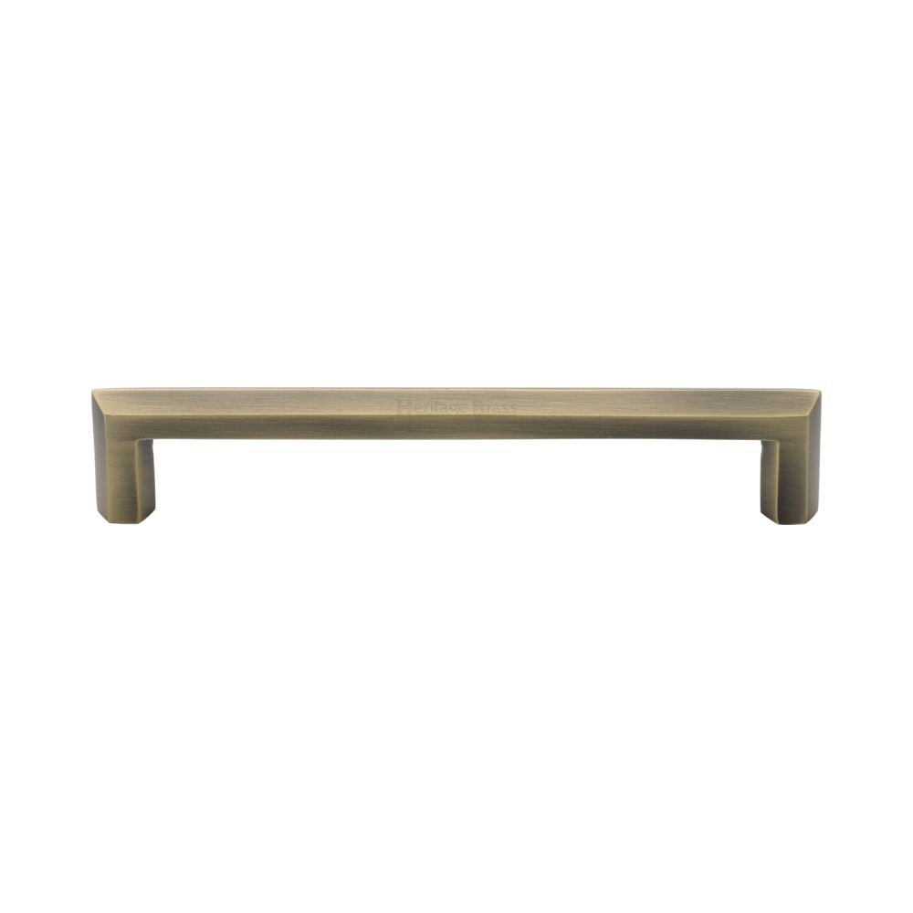 This is an image of a Heritage Brass - Cabinet Pull Hex Profile Design 152mm CTC Antique Brass Finish, c4473-152-at that is available to order from T.H Wiggans Ironmongery in Kendal.