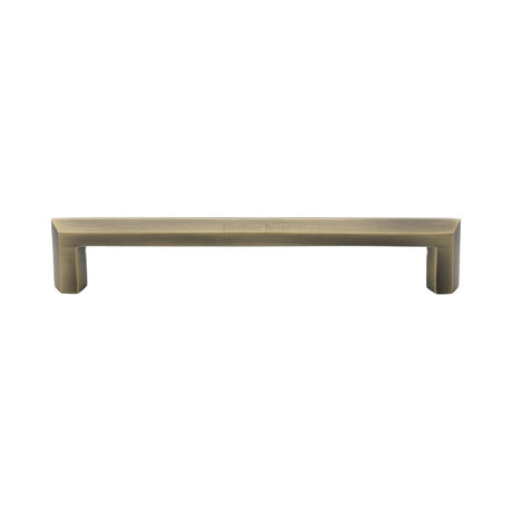 This is an image of a Heritage Brass - Cabinet Pull Hex Profile Design 152mm CTC Antique Brass Finish, c4473-152-at that is available to order from T.H Wiggans Ironmongery in Kendal.