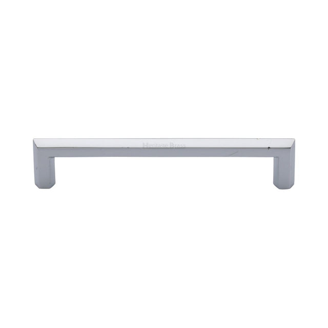 This is an image of a Heritage Brass - Cabinet Pull Hex Profile Design 152mm CTC Polished Chrome Finish, c4473-152-pc that is available to order from T.H Wiggans Ironmongery in Kendal.