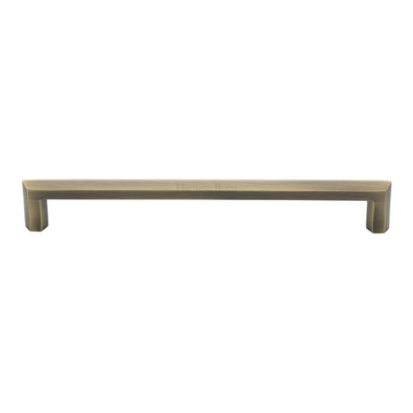 This is an image of a Heritage Brass - Cabinet Pull Hex Profile Design 203mm CTC Antique Brass Finish, c4473-203-at that is available to order from T.H Wiggans Ironmongery in Kendal.