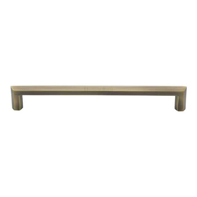 This is an image of a Heritage Brass - Cabinet Pull Hex Profile Design 203mm CTC Antique Brass Finish, c4473-203-at that is available to order from T.H Wiggans Ironmongery in Kendal.
