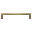 This is an image of a Heritage Brass - Cabinet Pull Hex Profile Design 254mm CTC Antique Brass Finish, c4473-254-at that is available to order from T.H Wiggans Ironmongery in Kendal.