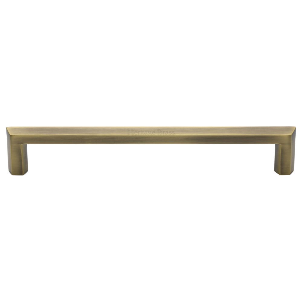 This is an image of a Heritage Brass - Cabinet Pull Hex Profile Design 254mm CTC Antique Brass Finish, c4473-254-at that is available to order from T.H Wiggans Ironmongery in Kendal.