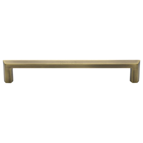This is an image of a Heritage Brass - Cabinet Pull Hex Profile Design 254mm CTC Antique Brass Finish, c4473-254-at that is available to order from T.H Wiggans Ironmongery in Kendal.