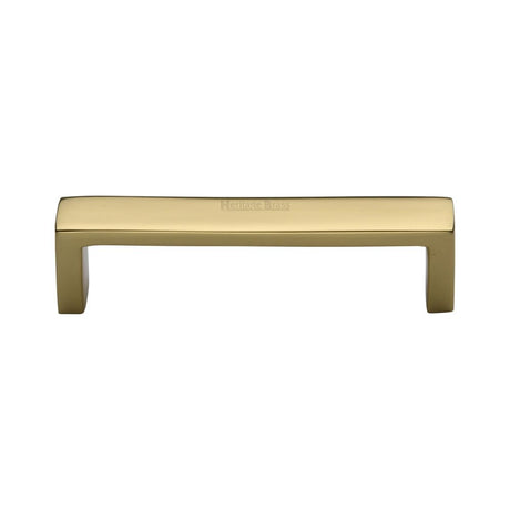 This is an image of a Heritage Brass - Cabinet Pull Wide Metro Design 101mm CTC Polished Brass Finish, c4520-101-pb that is available to order from T.H Wiggans Ironmongery in Kendal.