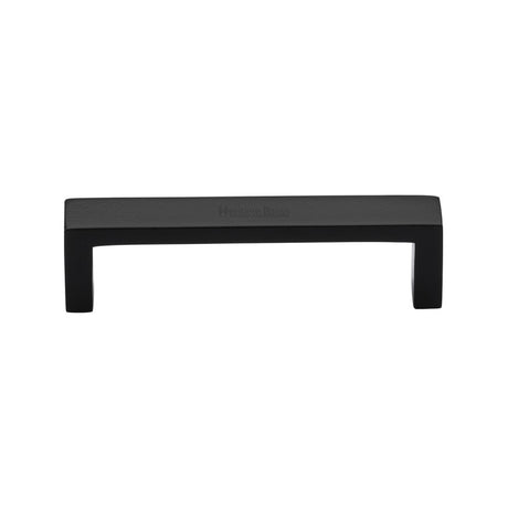 This is an image of a Heritage Brass - Cabinet Pull Wide Metro Design 101mm CTC Polished Nickel Finish, c4520-101-pnf that is available to order from T.H Wiggans Ironmongery in Kendal.