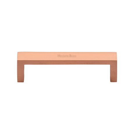 This is an image of a Heritage Brass - Cabinet Pull Wide Metro Design 101mm CTC Satin Rose Gold Finish, c4520-101-srg that is available to order from T.H Wiggans Ironmongery in Kendal.