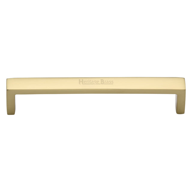 This is an image of a Heritage Brass - Cabinet Pull Wide Metro Design 152mm CTC Polished Brass Finish, c4520-152-pb that is available to order from T.H Wiggans Ironmongery in Kendal.