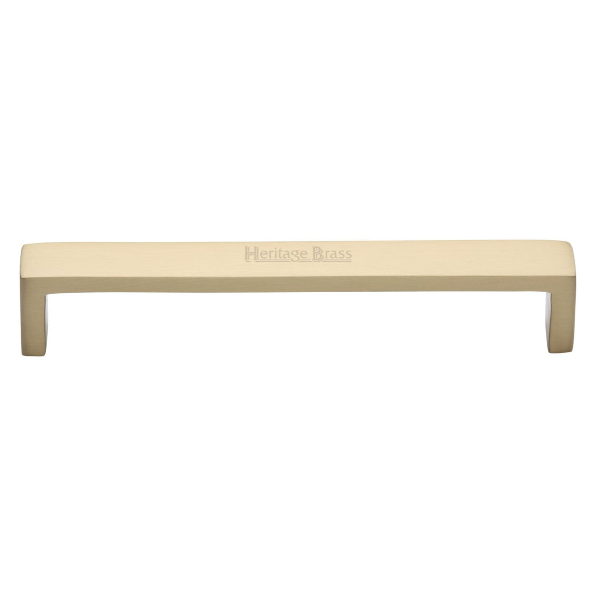 This is an image of a Heritage Brass - Cabinet Pull Wide Metro Design 152mm CTC Satin Brass Finish, c4520-152-sb that is available to order from T.H Wiggans Ironmongery in Kendal.