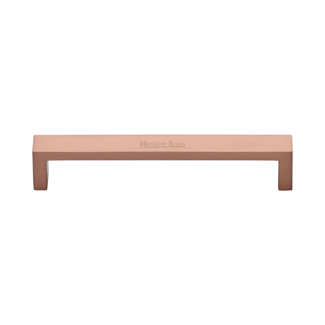 This is an image of a Heritage Brass - Cabinet Pull Wide Metro Design 152mm CTC Satin Rose Gold Finish, c4520-152-srg that is available to order from T.H Wiggans Ironmongery in Kendal.