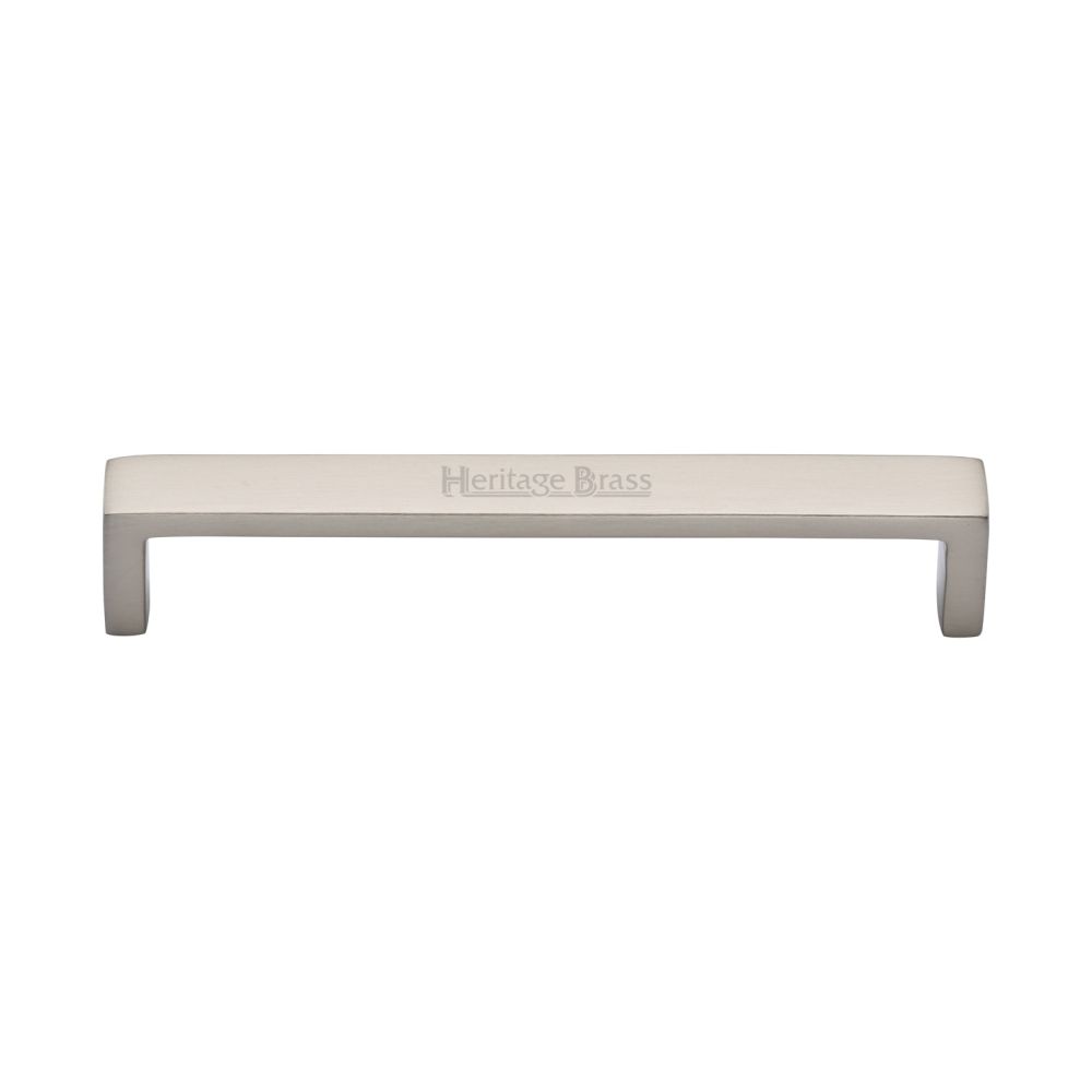 This is an image of a Heritage Brass - Cabinet Pull Wide Metro Design 160mm CTC Satin Nickel Finish, c4520-160-sn that is available to order from T.H Wiggans Ironmongery in Kendal.