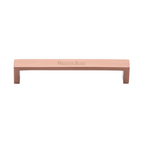 This is an image of a Heritage Brass - Cabinet Pull Wide Metro Design 160mm CTC Satin Rose Gold Finish, c4520-160-srg that is available to order from T.H Wiggans Ironmongery in Kendal.