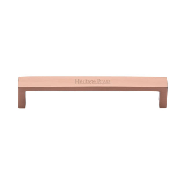 This is an image of a Heritage Brass - Cabinet Pull Wide Metro Design 160mm CTC Satin Rose Gold Finish, c4520-160-srg that is available to order from T.H Wiggans Ironmongery in Kendal.