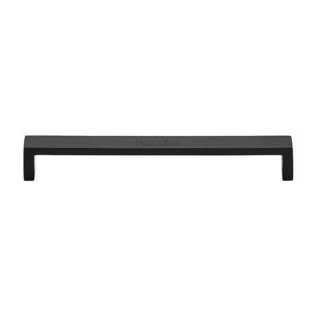This is an image of a Heritage Brass - Cabinet Pull Wide Metro Design 192mm CTC Matt Black Finish, c4520-192-bkmt that is available to order from T.H Wiggans Ironmongery in Kendal.