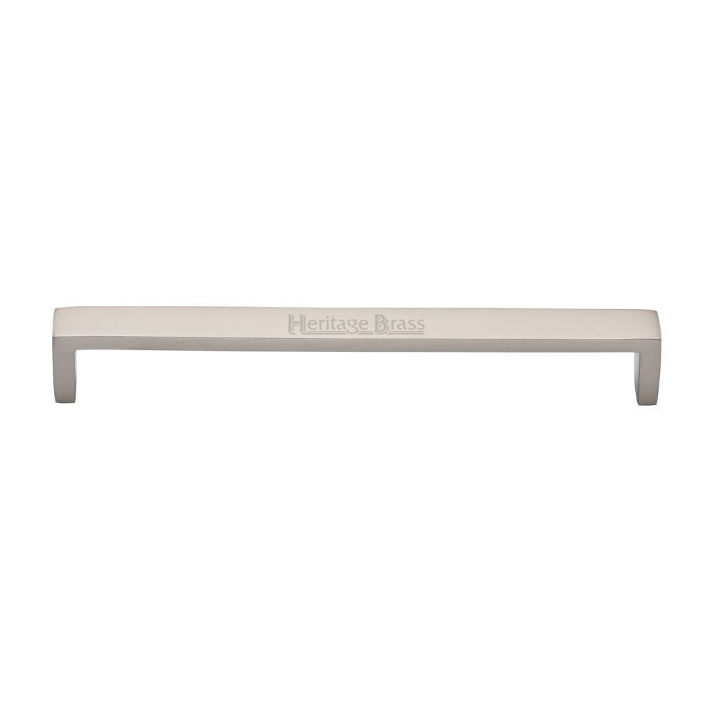 This is an image of a Heritage Brass - Cabinet Pull Wide Metro Design 192mm CTC Satin Nickel Finish, c4520-192-sn that is available to order from T.H Wiggans Ironmongery in Kendal.