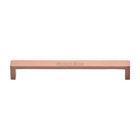 This is an image of a Heritage Brass - Cabinet Pull Wide Metro Design 192mm CTC Satin Rose Gold Finish, c4520-192-srg that is available to order from T.H Wiggans Ironmongery in Kendal.