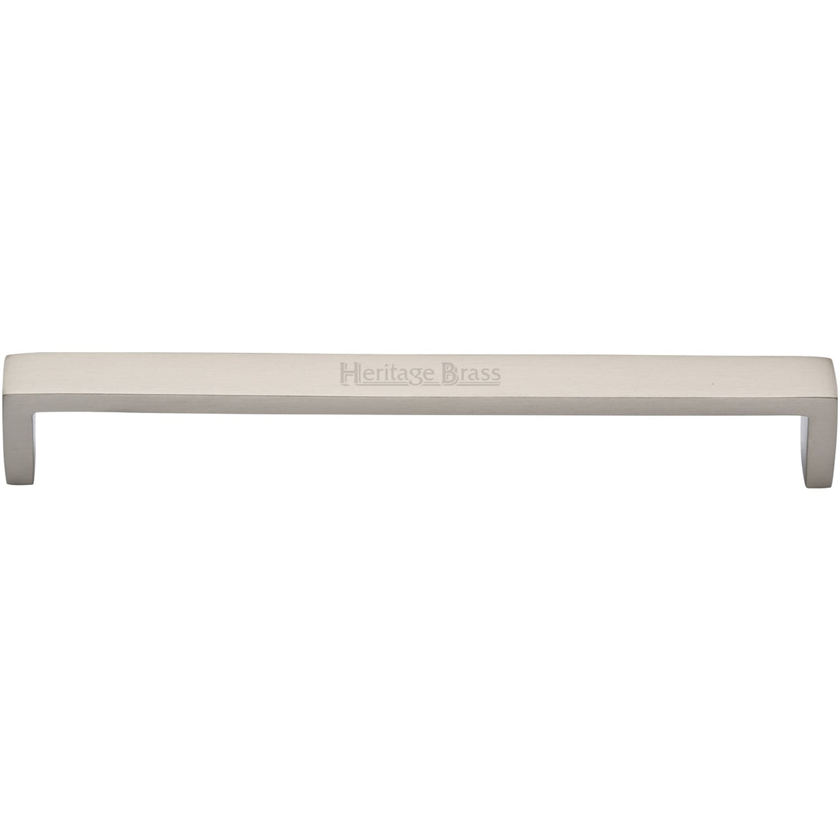 This is an image of a Heritage Brass - Cabinet Pull Wide Metro Design 203mm CTC Satin Nickel Finish, c4520-203-sn that is available to order from T.H Wiggans Ironmongery in Kendal.