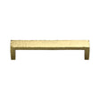 This is an image of a Heritage Brass - Cabinet Pull Hammered Wide Metro Design 128mm CTC Polished Brass Fi, c4525-128-pb that is available to order from T.H Wiggans Ironmongery in Kendal.