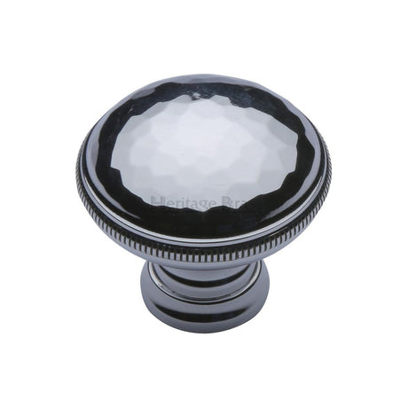 This is an image of a Heritage Brass - Cabinet Knob Diamond Cut Design 32mm Polished Chrome Finish, c4545-pc that is available to order from T.H Wiggans Ironmongery in Kendal.