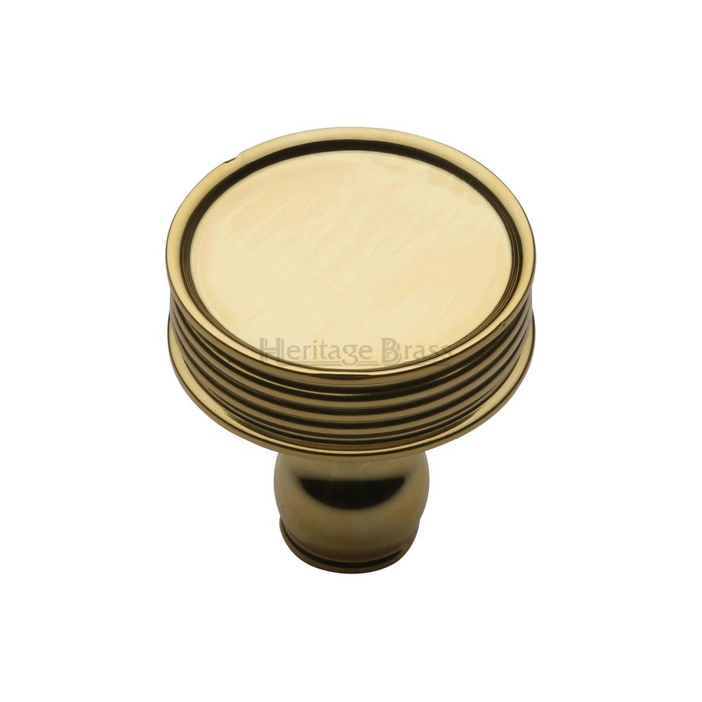 This is an image of a Heritage Brass - Cabinet Knob Venetian Design 32mm Polished Brass Finish, c4547-pb that is available to order from T.H Wiggans Ironmongery in Kendal.