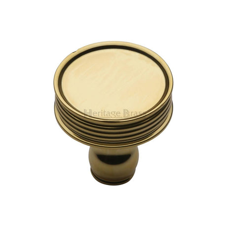 This is an image of a Heritage Brass - Cabinet Knob Venetian Design 32mm Polished Brass Finish, c4547-pb that is available to order from T.H Wiggans Ironmongery in Kendal.