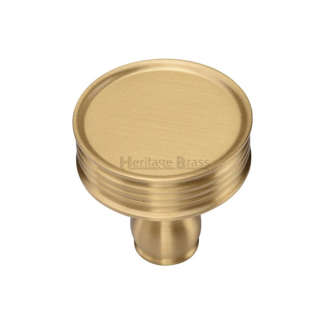 This is an image of a Heritage Brass - Cabinet Knob Venetian Design 32mm Satin Brass Finish, c4547-sb that is available to order from T.H Wiggans Ironmongery in Kendal.