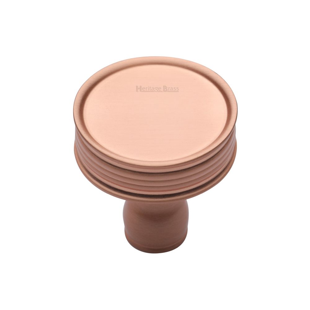 This is an image of a Heritage Brass - Cabinet Knob Venetian Design 32mm Satin Rose Gold Finish, c4547-srg that is available to order from T.H Wiggans Ironmongery in Kendal.