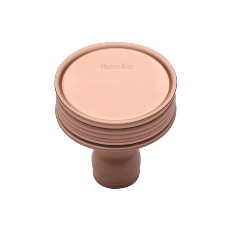 This is an image of a Heritage Brass - Cabinet Knob Venetian Design 32mm Satin Rose Gold Finish, c4547-srg that is available to order from T.H Wiggans Ironmongery in Kendal.