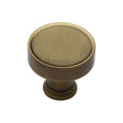 This is an image of a Heritage Brass - Cabinet Knob Florence Design 32mm Antique Brass Finish, c4549-at that is available to order from T.H Wiggans Ironmongery in Kendal.