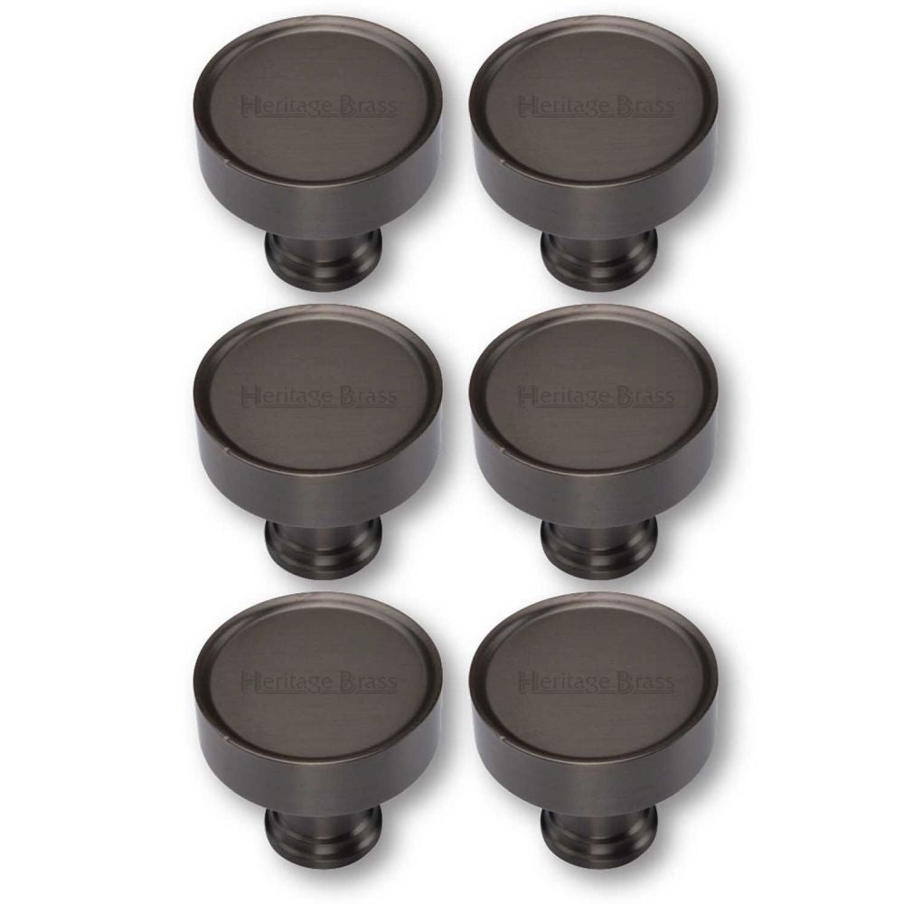 This is an image of a Heritage Brass - Cabinet Knob Florence Design 32mm Matt Bronze Finish, c4549-mb that is available to order from T.H Wiggans Ironmongery in Kendal.