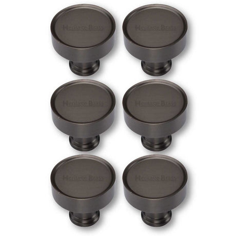 This is an image of a Heritage Brass - Cabinet Knob Florence Design 32mm Matt Bronze Finish, c4549-mb that is available to order from T.H Wiggans Ironmongery in Kendal.