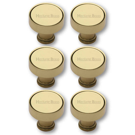 This is an image of a Heritage Brass - Cabinet Knob Florence Design 32mm Polished Brass Finish, c4549-pb that is available to order from T.H Wiggans Ironmongery in Kendal.