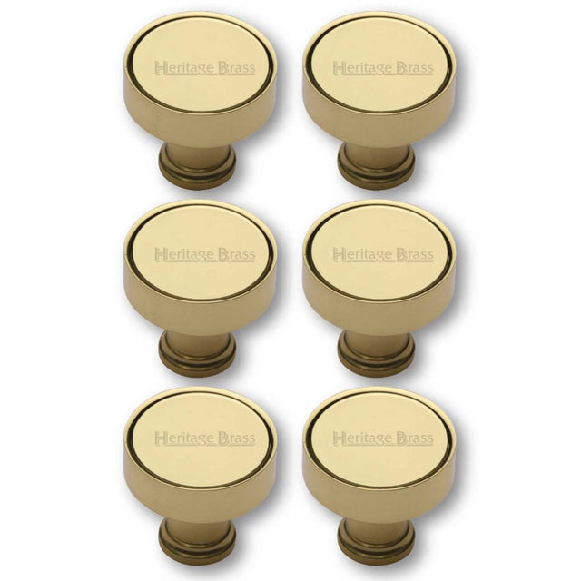 This is an image of a Heritage Brass - Cabinet Knob Florence Design 32mm Polished Brass Finish, c4549-pb that is available to order from T.H Wiggans Ironmongery in Kendal.