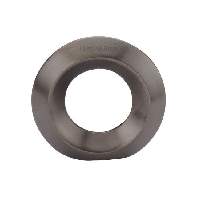 This is an image of a Heritage Brass - Cabinet Knob Round Ring Design 40mm Matt Bronze Finish, c4553-mb that is available to order from T.H Wiggans Ironmongery in Kendal.