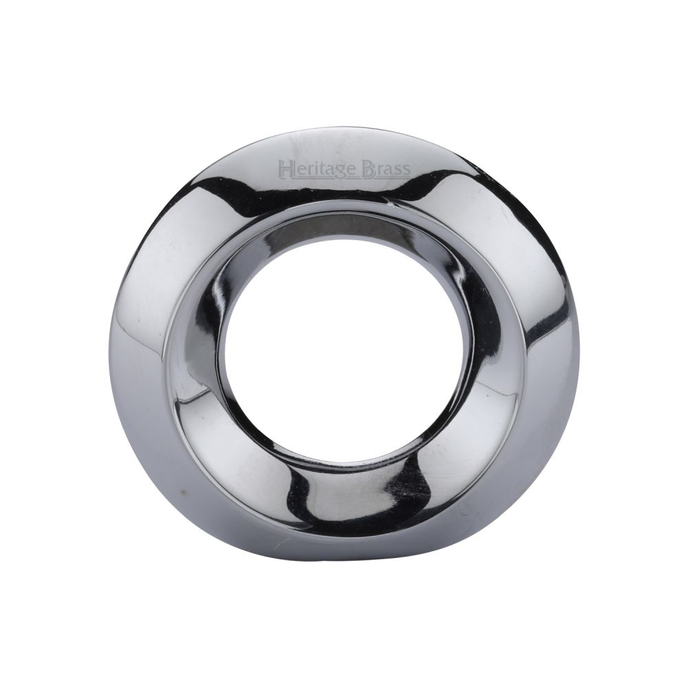 This is an image of a Heritage Brass - Cabinet Knob Round Ring Design 40mm Polished Chrome Finish, c4553-pc that is available to order from T.H Wiggans Ironmongery in Kendal.