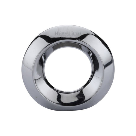 This is an image of a Heritage Brass - Cabinet Knob Round Ring Design 40mm Polished Chrome Finish, c4553-pc that is available to order from T.H Wiggans Ironmongery in Kendal.