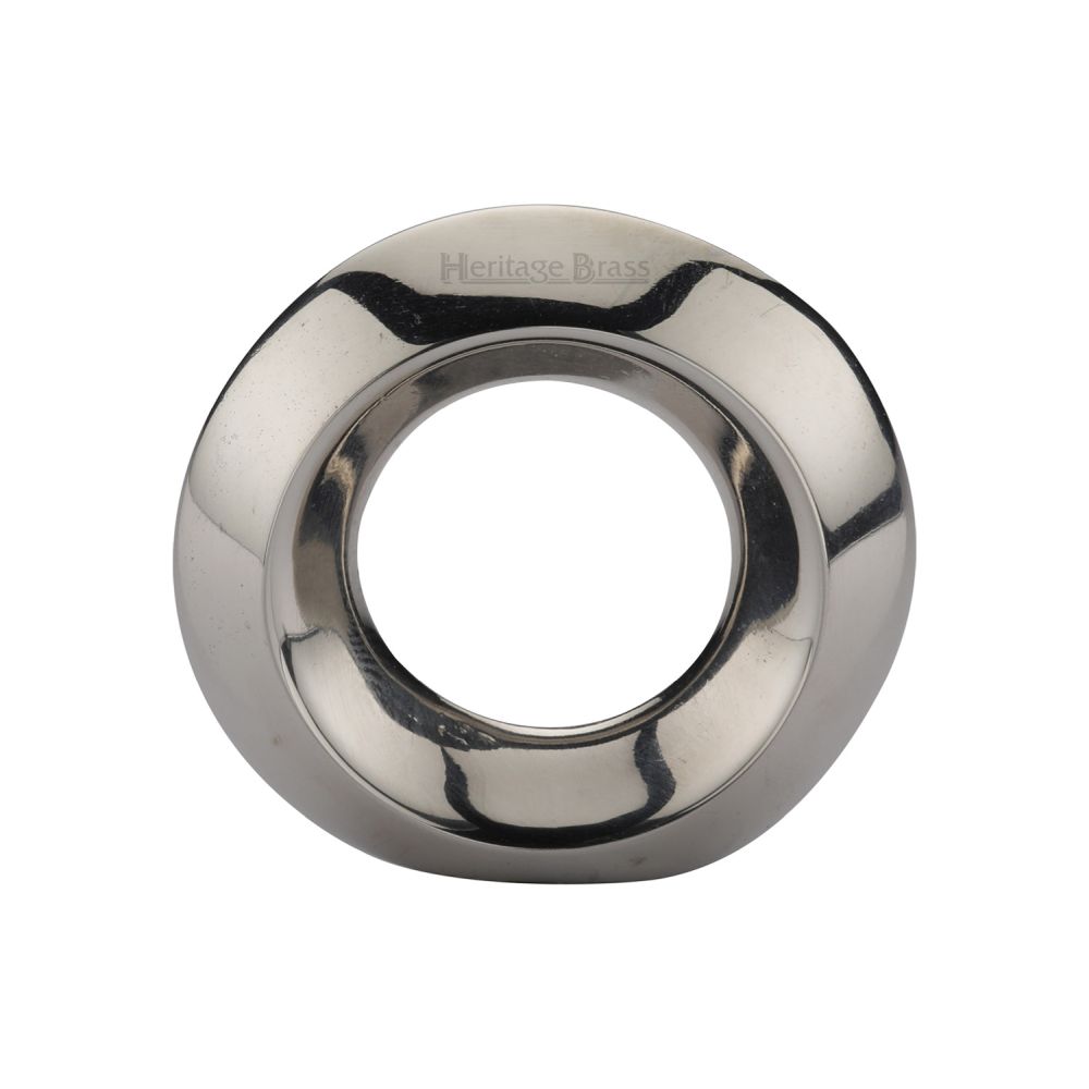 This is an image of a Heritage Brass - Cabinet Knob Round Ring Design 40mm Polished Nickel Finish, c4553-pnf that is available to order from T.H Wiggans Ironmongery in Kendal.